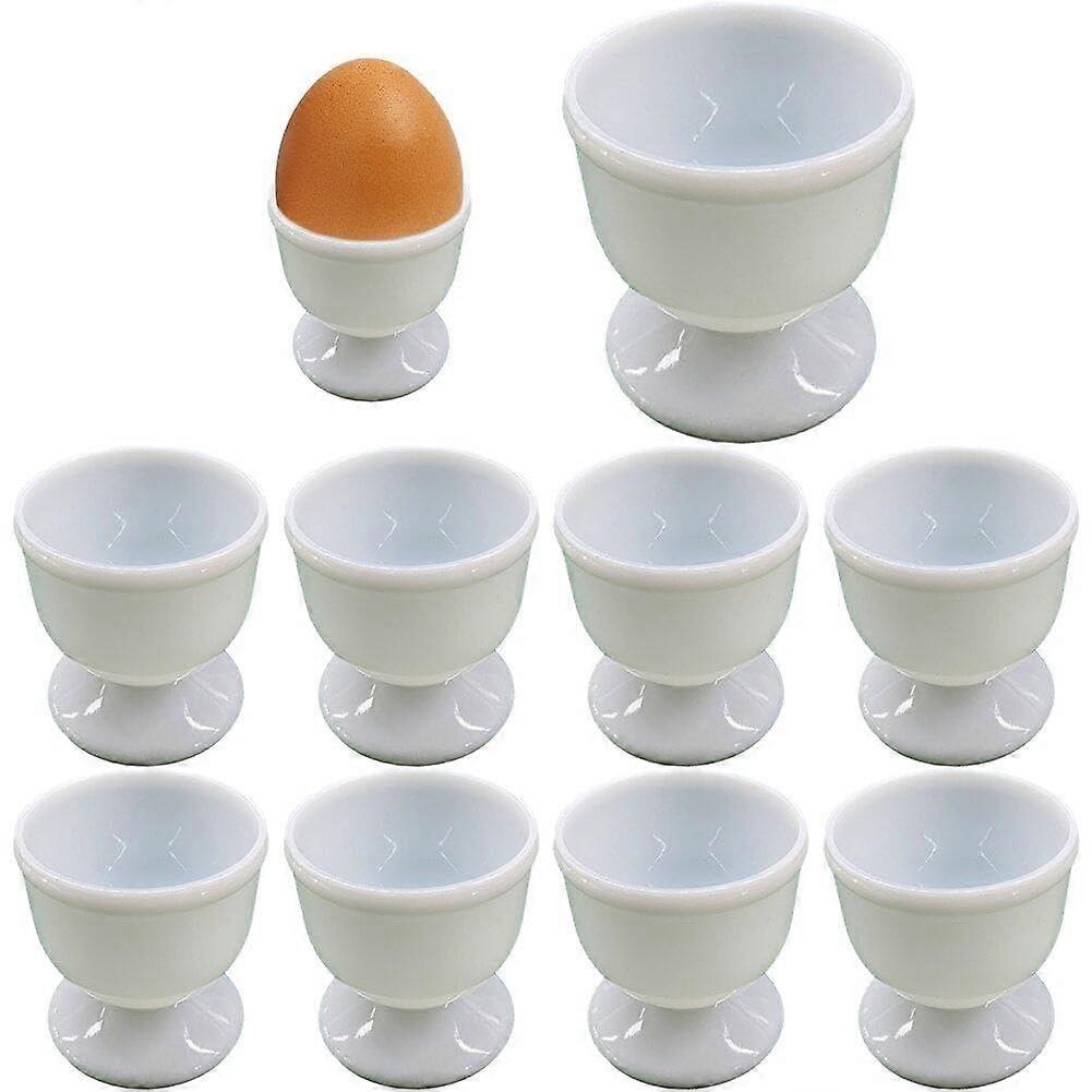 10pcs Porcelain Egg Cups Set with Stable NonSlip Base for Boiled Eggs Breakfast Party