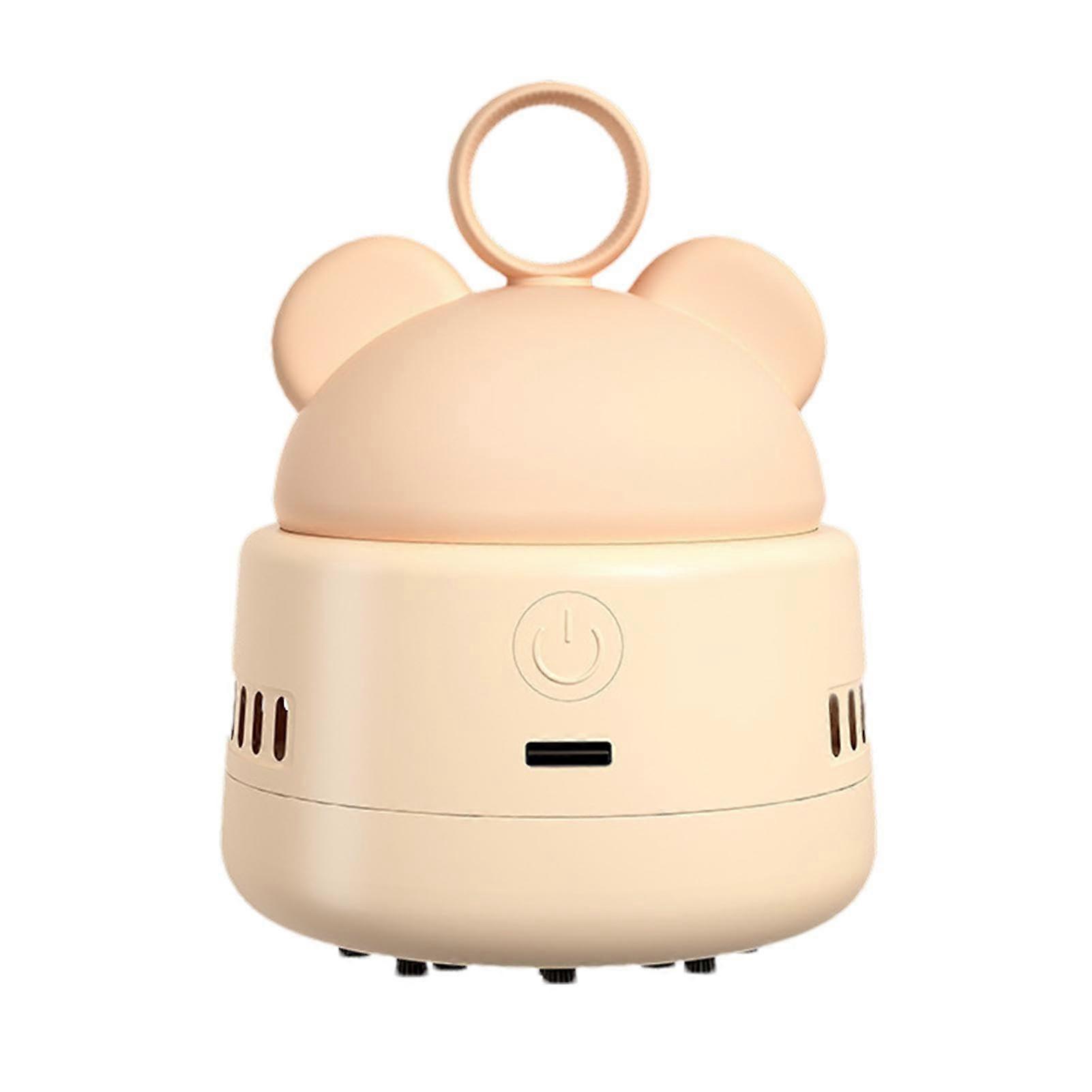 Mini Desktop Vacuum Cleaner USB Fast Charging Cordless Keyboard Dust Sweeper Apricot