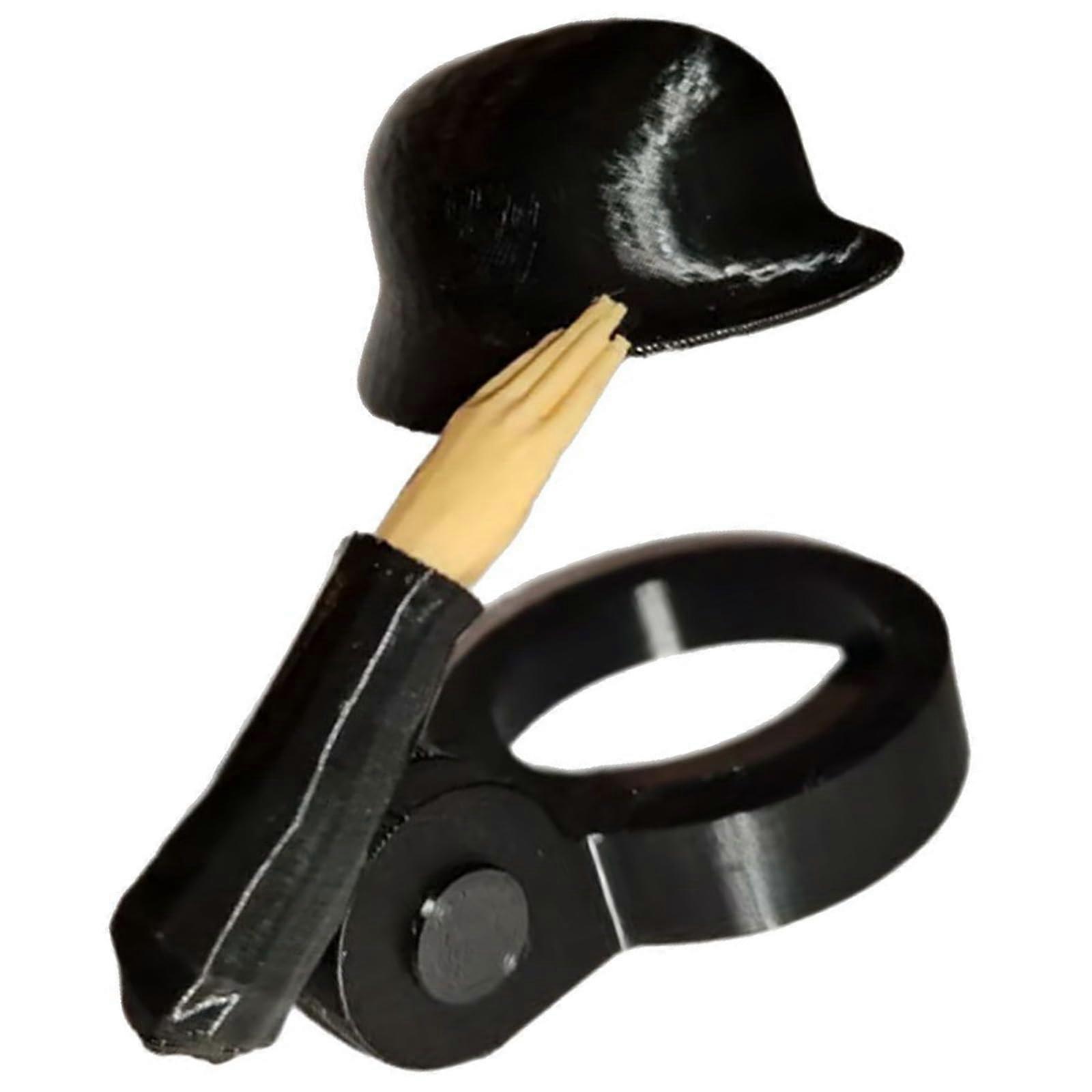 Beer Bottle Cap Soldier Salute Design Rust Resistant Dustproof Decorative Topper Black