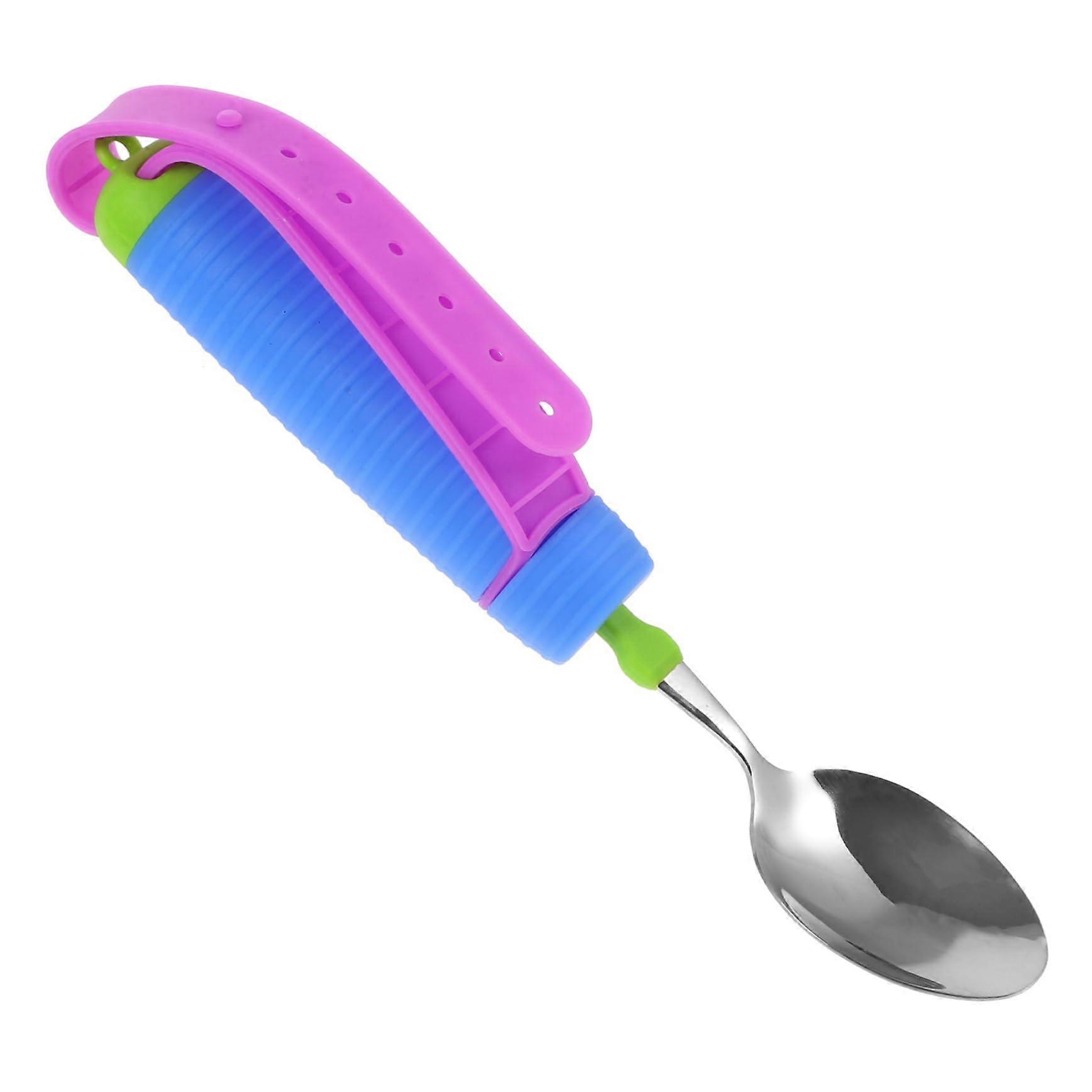 Adaptive Spoon with Universal Cuff, AntiSkid Grip for Elderly, Disabled and Tremor Support Dining