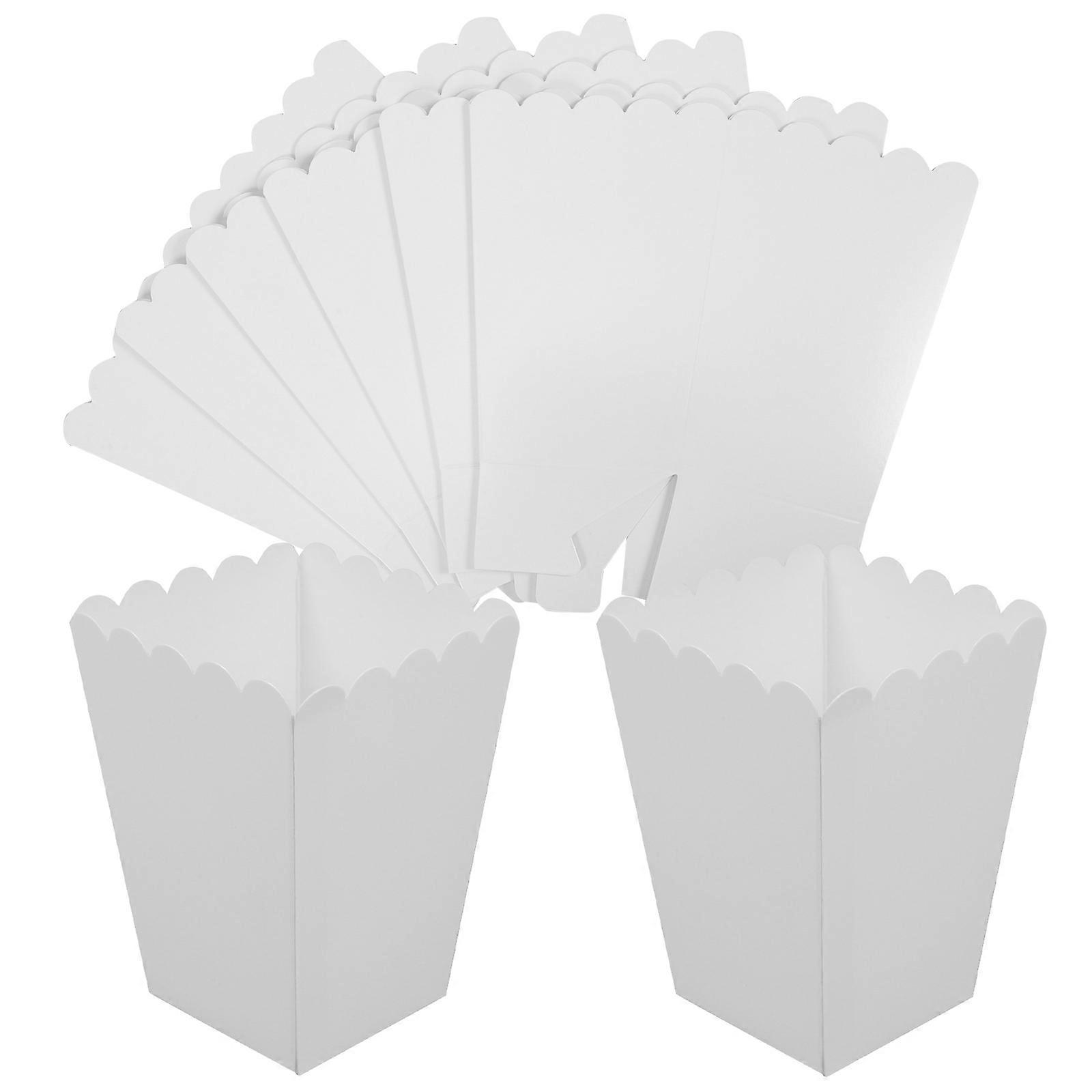 White Cardboard Popcorn Boxes for Holding 40Pcs Disposable Theater Snacks