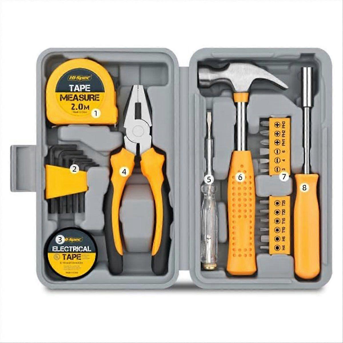 Tool Set General Household Hand Tool Kit with Plastic Toolbox Storage Case Blue for Woman-Include All Essentials