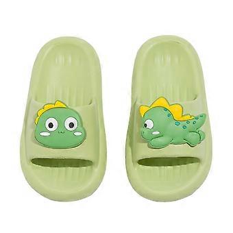 Chinelo de verão infantil unissex, confortável, com estampa de dinossauro, bico aberto, sem cadarço, para bebês e crianças pequenas, cor verde, tamanho 2,5 a 3 anos.