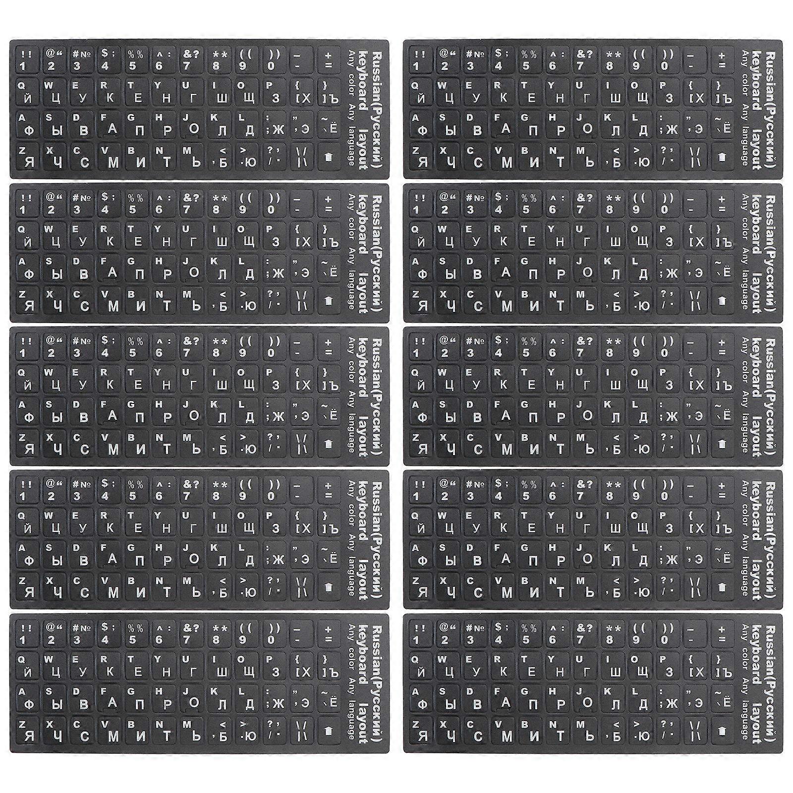 10Pcs Universal Foreign Language Keyboard Stickers Keyboard Protector PC Layout