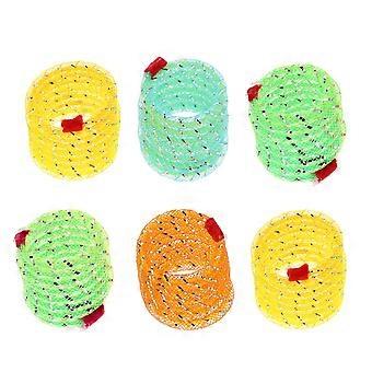 Jouet à ressort en plastique pour chat, lot de 6, couleurs assorties