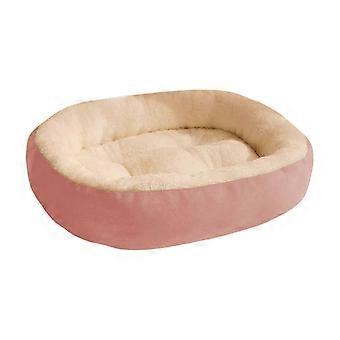 Round Donut Pet Cushion Bed, Pet Bed for Cats or Small Dogs, Anti-Slip & Water-Resistant Bottom, Washable Soft Durable Fabric Pets Beds (Pink)