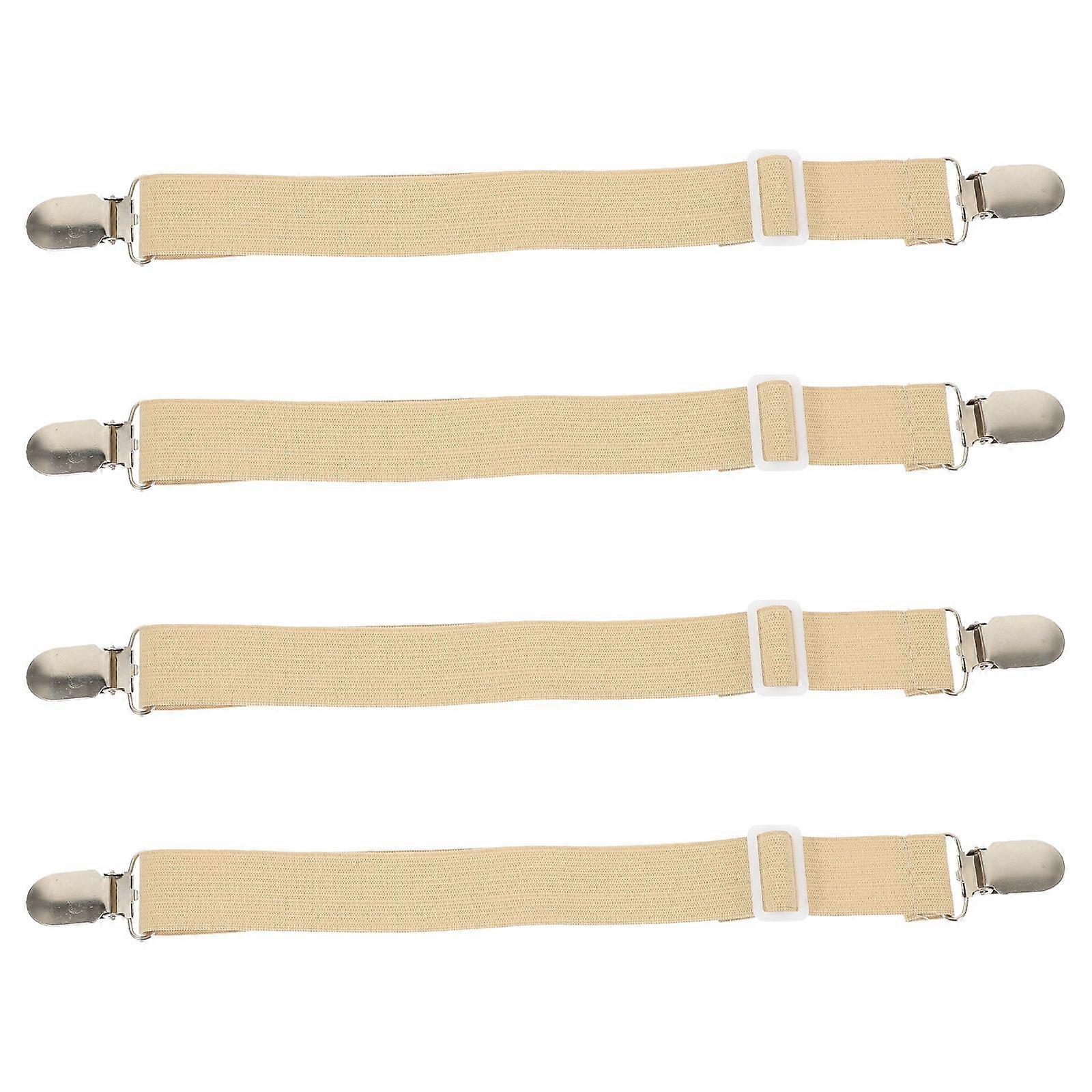 4pcs Elastic Bed Sheet Fasteners Adjustable Fitted Sheet Straps Clips Sheet Straps