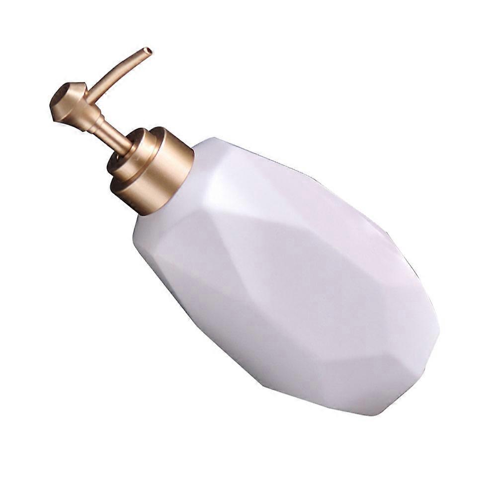 Soap Bottle Ceramic Press Pump Container for Storage 1Pcs White