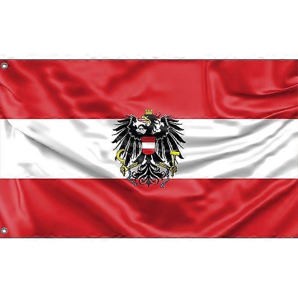 Flagge Österreichs mit Wappen A3067