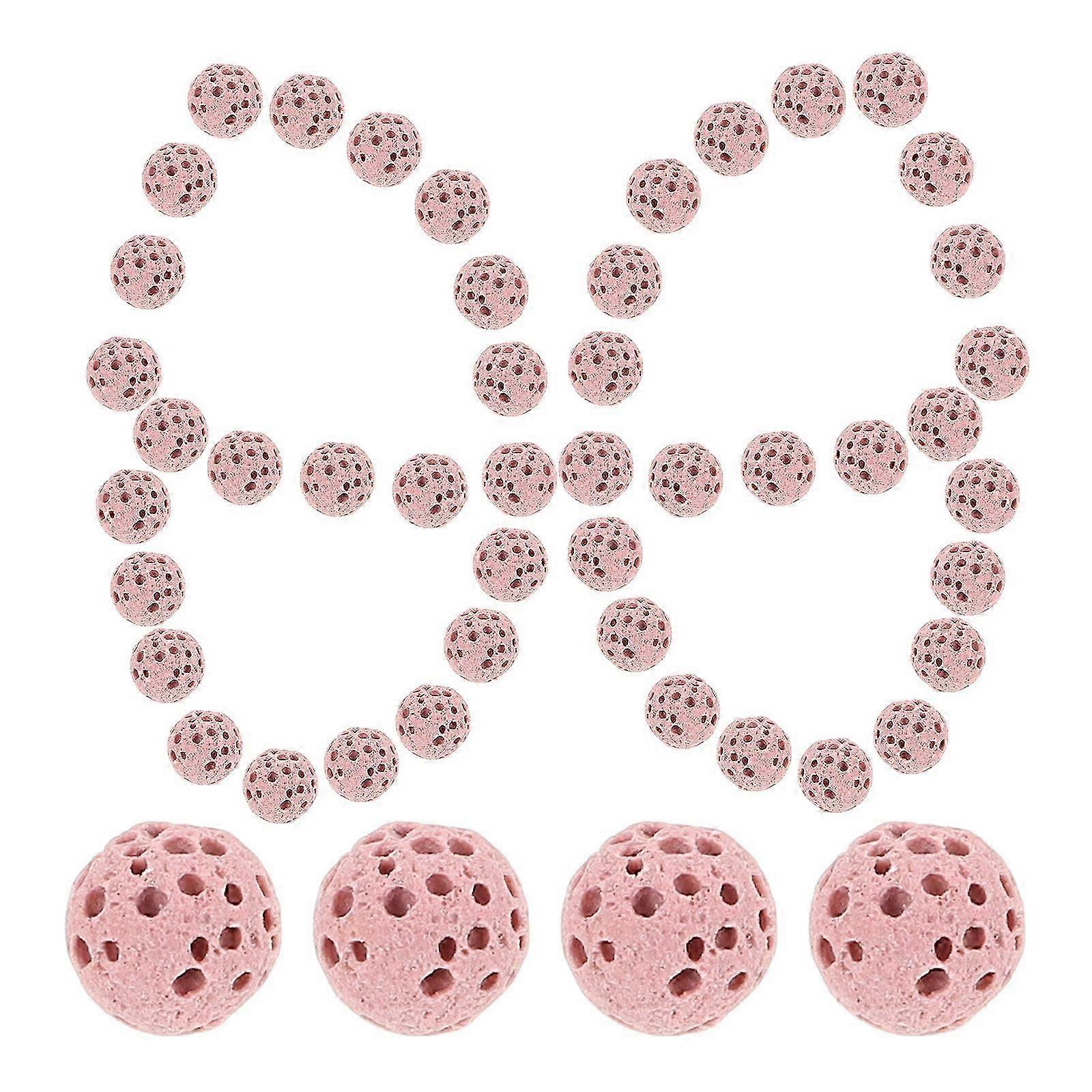 Essential Oil Diffuser Volcanic Stone Beads for Aromatherapy 50Pcs Pink