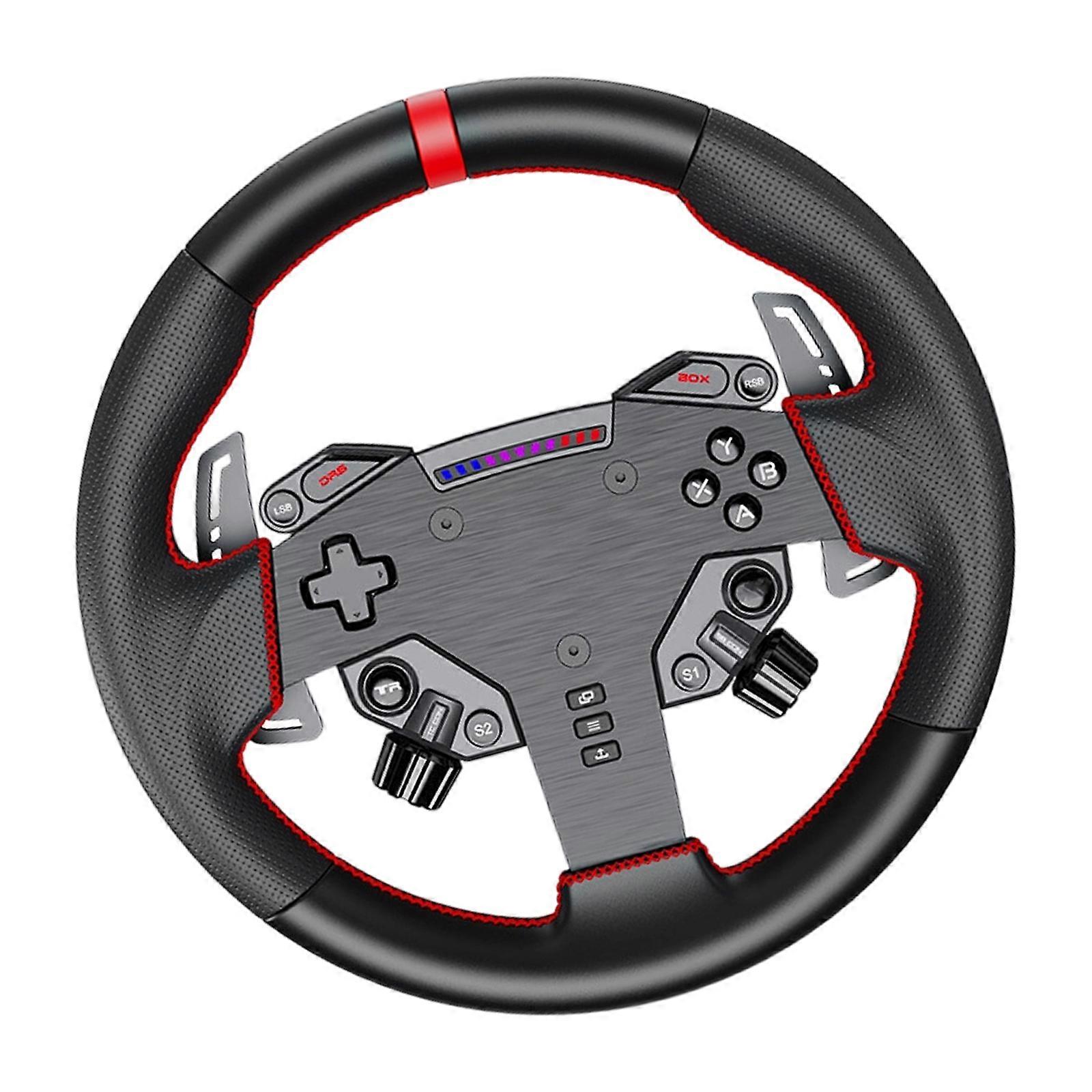 Metal ABS Silicone Racing Wheel with Adjustable Lights Model Steering Wheel Strong Racing Wheel for Gamers Multicolor