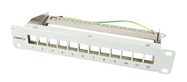 Keystone, Modulträger, 10"-Patchpanel für 12xTP-Module, 1 HE, hellgrau, Synergy 21,