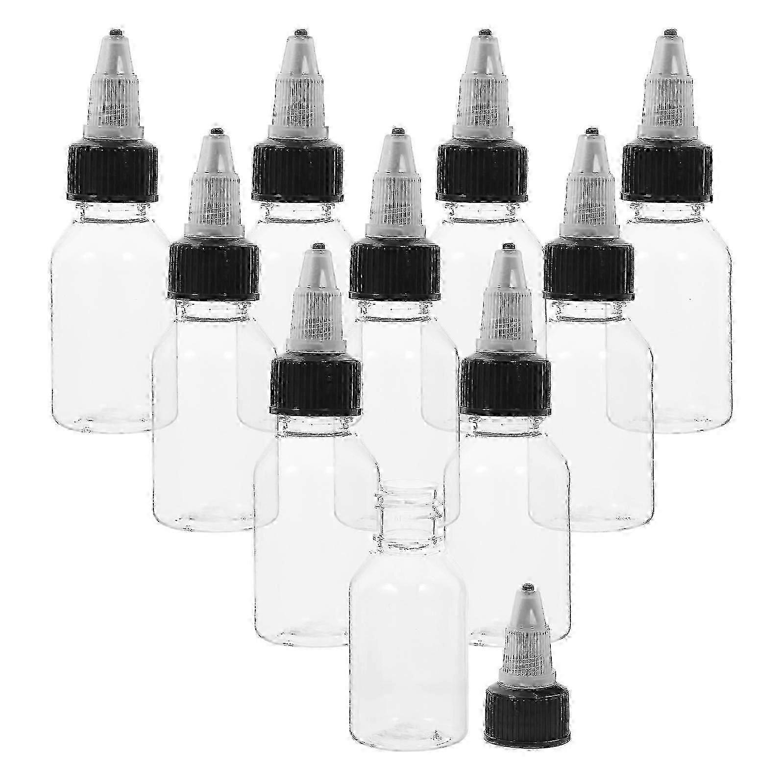 Clear Bottles for Storage 10Pcs with Pointed Nozzle