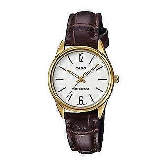 CASIO COLLECTION ONLY TIME LADY, LEATHER - WHITE