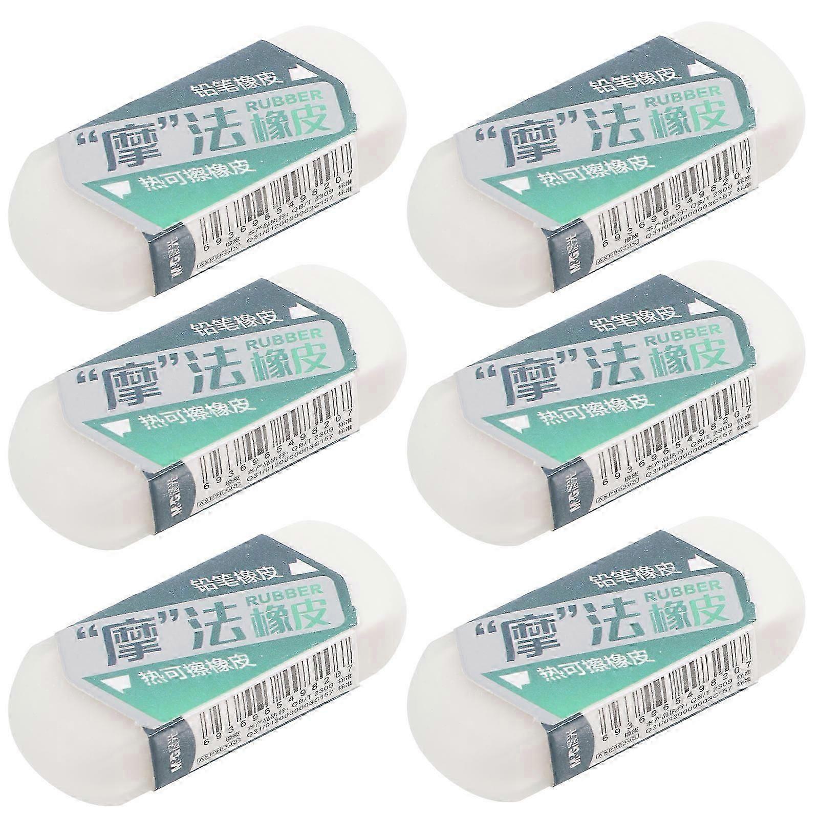 White Double Sided Erasers for Sketching with Dual Function 6Pcs Set