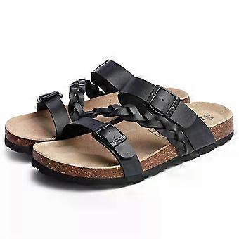 yKIDMI Women's Cork Footbed Sandals with Arch Support Comfortable Slip-On Slide Sandals With Adjustable Buckle New Summer Sandals