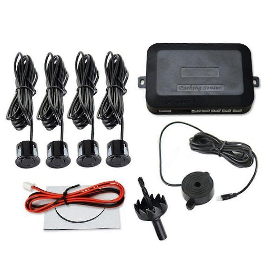 12V Car Parking Sensor Kit Reverse Backup Radar Alert Indicator Probe System 4 Probe Beep Sensor Car Detector