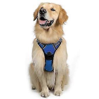 Blue, Anti-pull S-Dog Harness, Dog Harness Adjustable Reflective Harness with Front Clip Harness for Medium Dogs