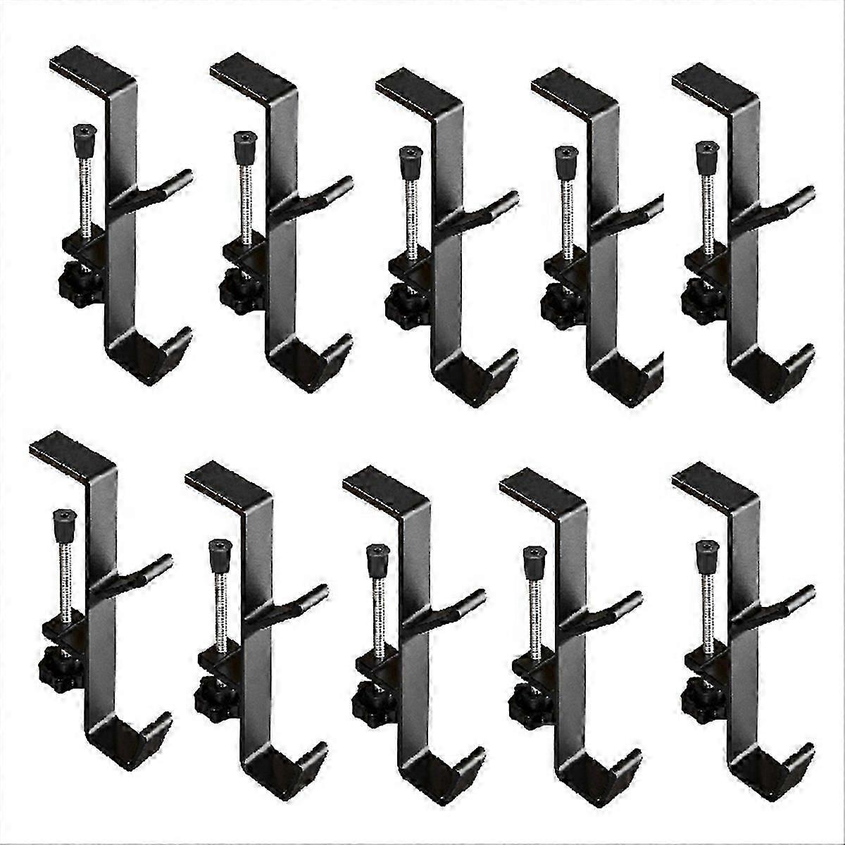 10pcs Double-Layer Locking Desk Hook Bag Hook Black