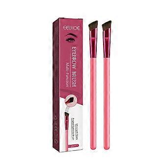 Multifunctional Eyebrow Brush Set - 3D Natural Brow Concealer & Hairline Filler, Angled Portable Design, 2 Pcs per Box