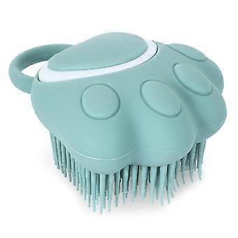 Cane Gatto Bagno Spazzola Pettine Silicone Gomma Cane Toelettatura Spazzola Silicone Cucciolo Massaggio Spazzola Capelli Pelliccia Toelettatura Pulizia Spazzola Morbida (Blu)