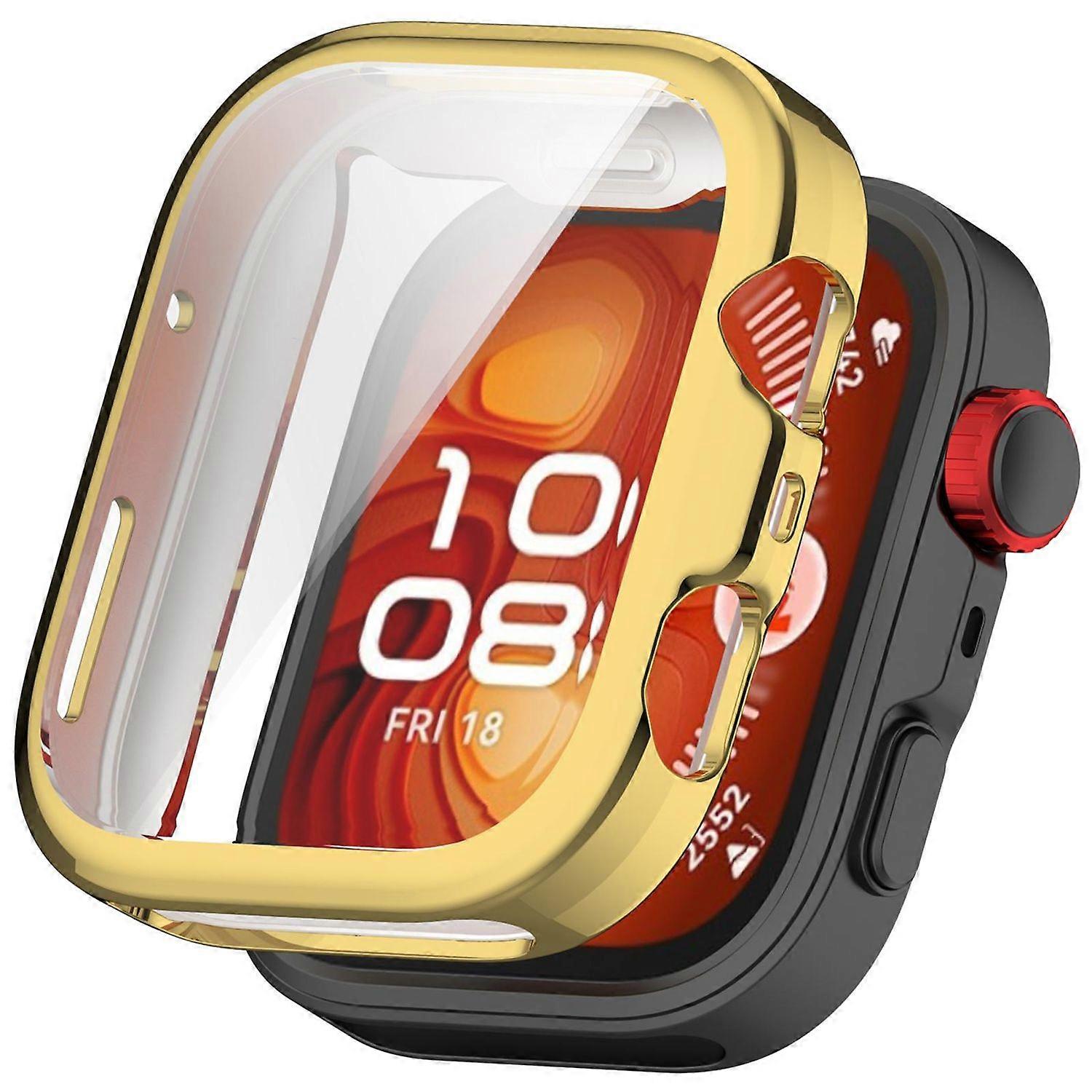 For Huawei Watch Fit 4 Pro Electroplated Full Cover TPU Smart Watch Protective Case Gold