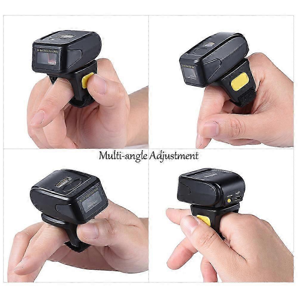 Wireless Finger Ring Barcode Scanner - Bluetooth 2.4G 1D/2D/QR Code Reader for Windows Android iOS