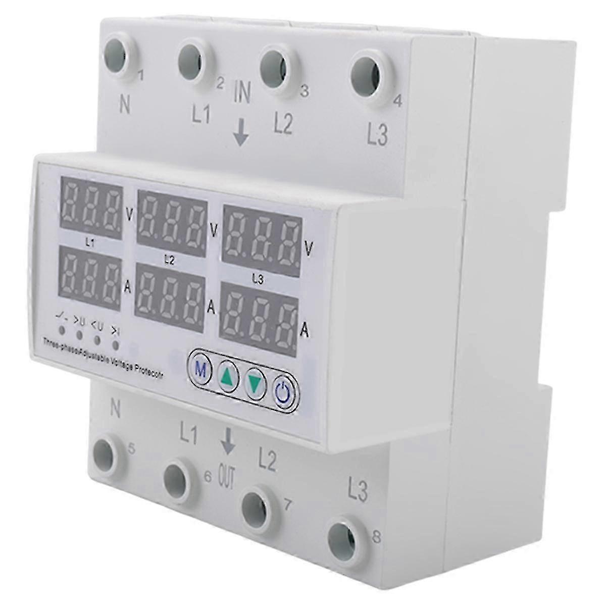 3 Phase 100A Over and Under Voltage Protector Adjustable Relay