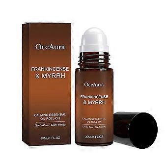 NETCH Frankincense & Myrrh Essential Oil Roll-On, Calming & Hydrating Body & Eye Massage Oil, Portable Aromatherapy Roller for Skin