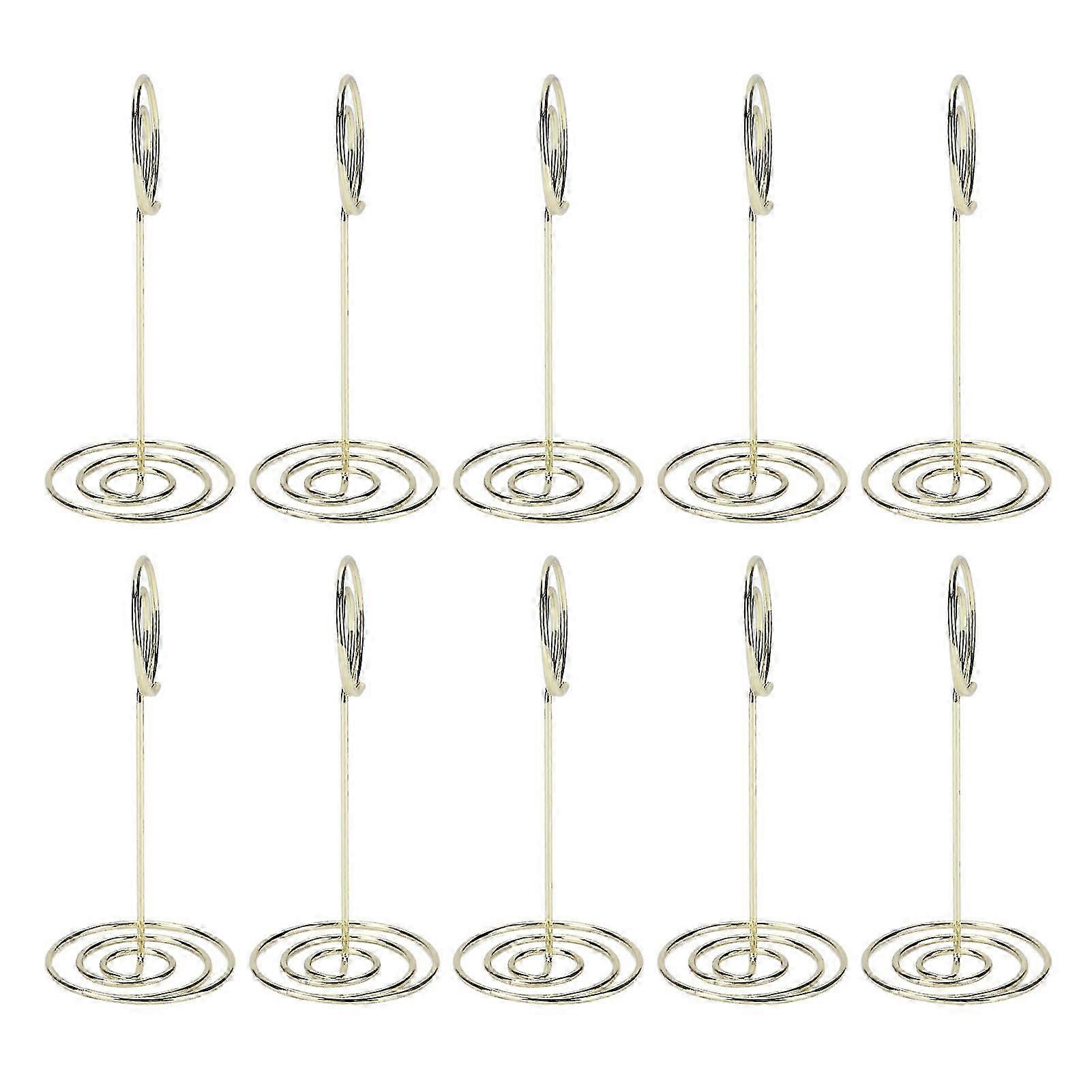 10Pcs Table Number Holders Iron Electroplated 8.5x3.6cm for Notes
