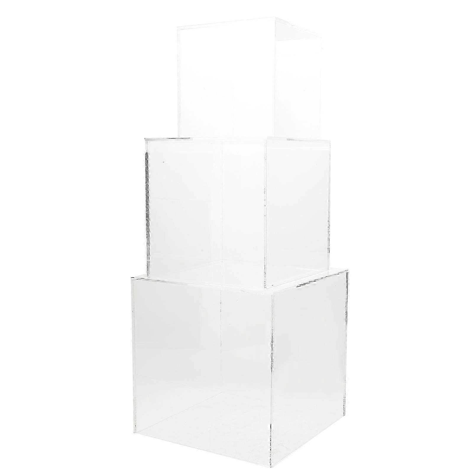 Acrylic Display Boxes for Display 3Pcs Clear Acrylic Cube Set