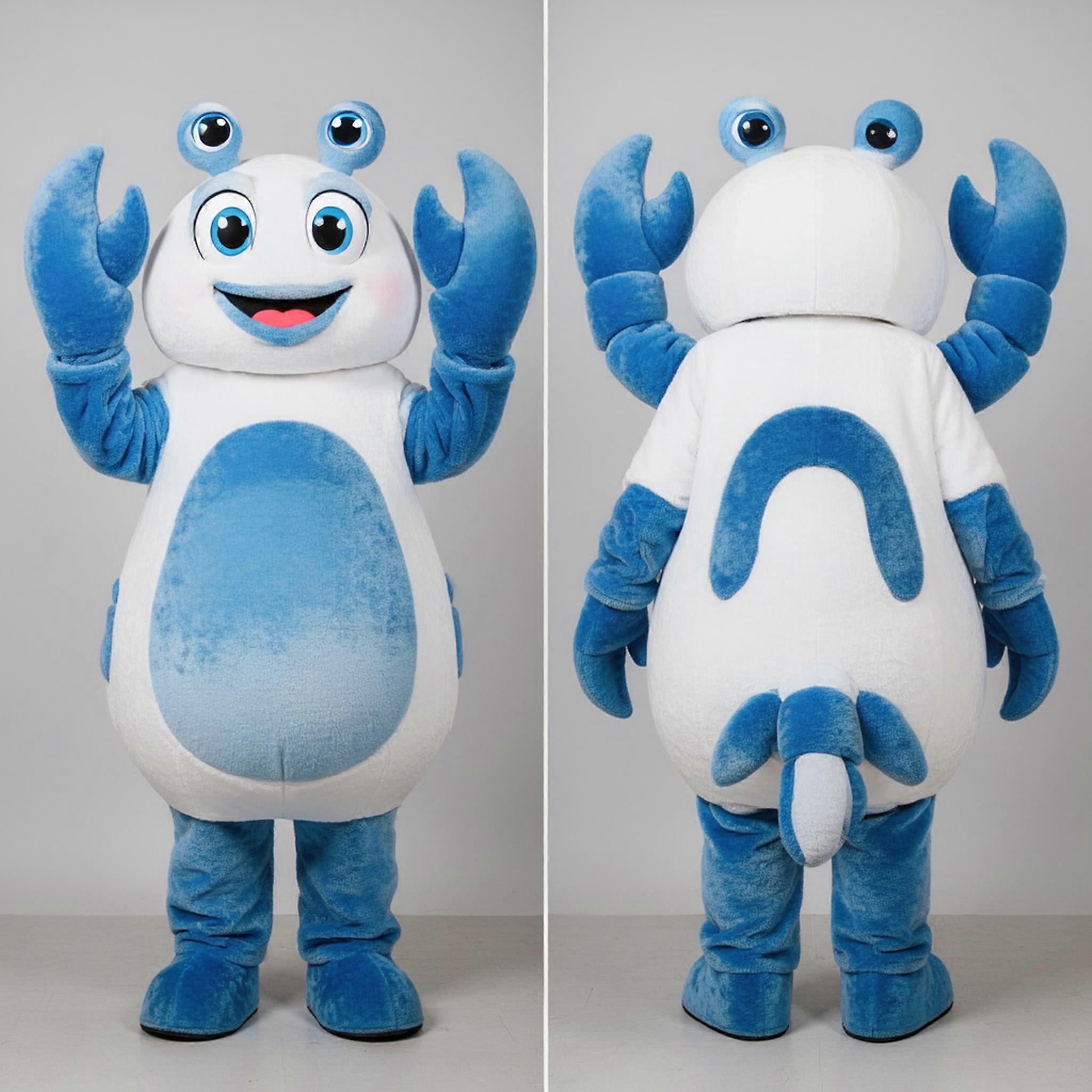MASTICOT White Rounded Crab Mascot