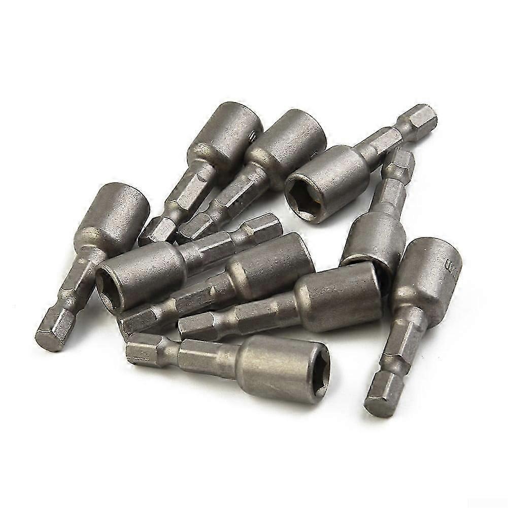 10pcs/set Magnetic Nut Driver Setter 8mm 5/16" Socket Adapter Hex Drill Bit
