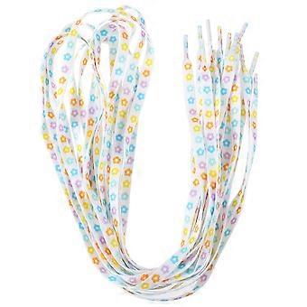 Flower Shoelaces Double Printed Flat Shoelaces Lace-Up Shoes Accessory 4Pairs