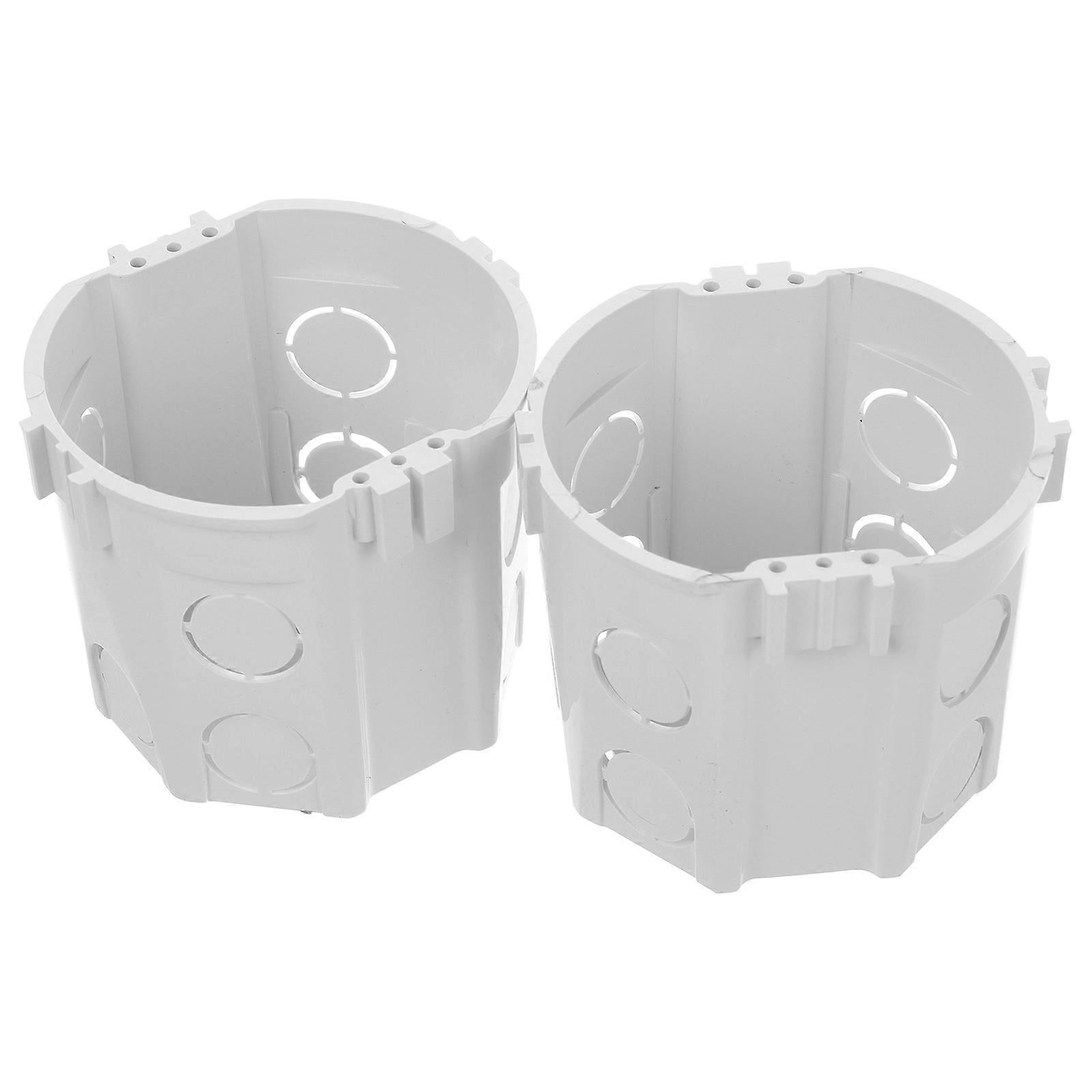 Eu Standard Electrical Switch Box for Electrical Use 2Pcs White Plastic