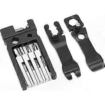 20-in-1 Compact Bike Repair Tool Set with Detachable Spanners for Cycling Maintenance (Black)