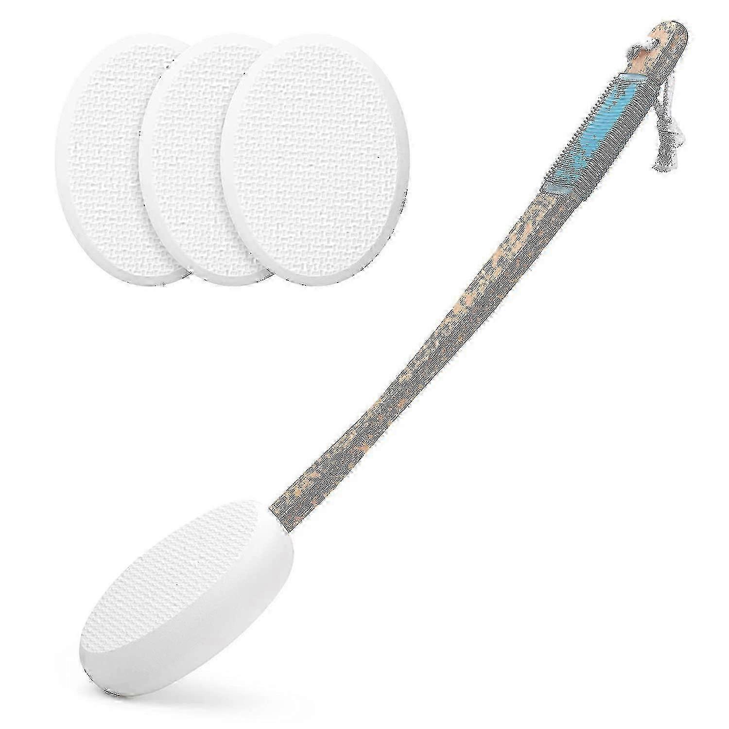 Long Handle Back Lotion Applicator with 4 Replaceable Pads, Moisturizer for Back