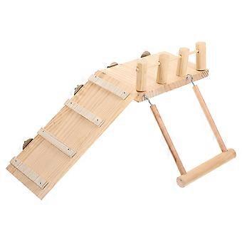 Hamster Ladder Swing for Cage with Bite-Resistant Wooden Platform 1Set