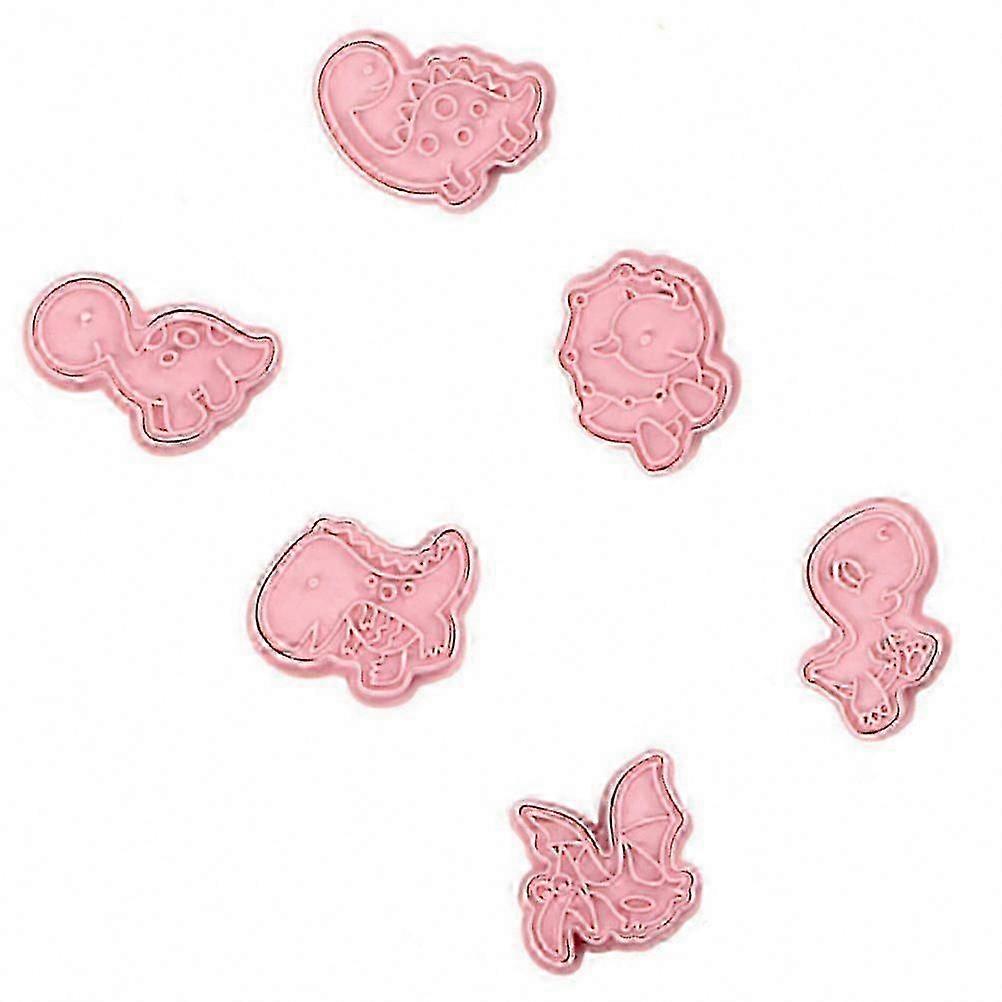 Cookie Cutting 3D Dinosaur Biscuit Mold, 1 Set Pink Plastic