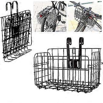 Bicycle Front Basket - Foldable & Detachable Metal Mesh Quick Release Bike Basket compatible with Multi-Purpose