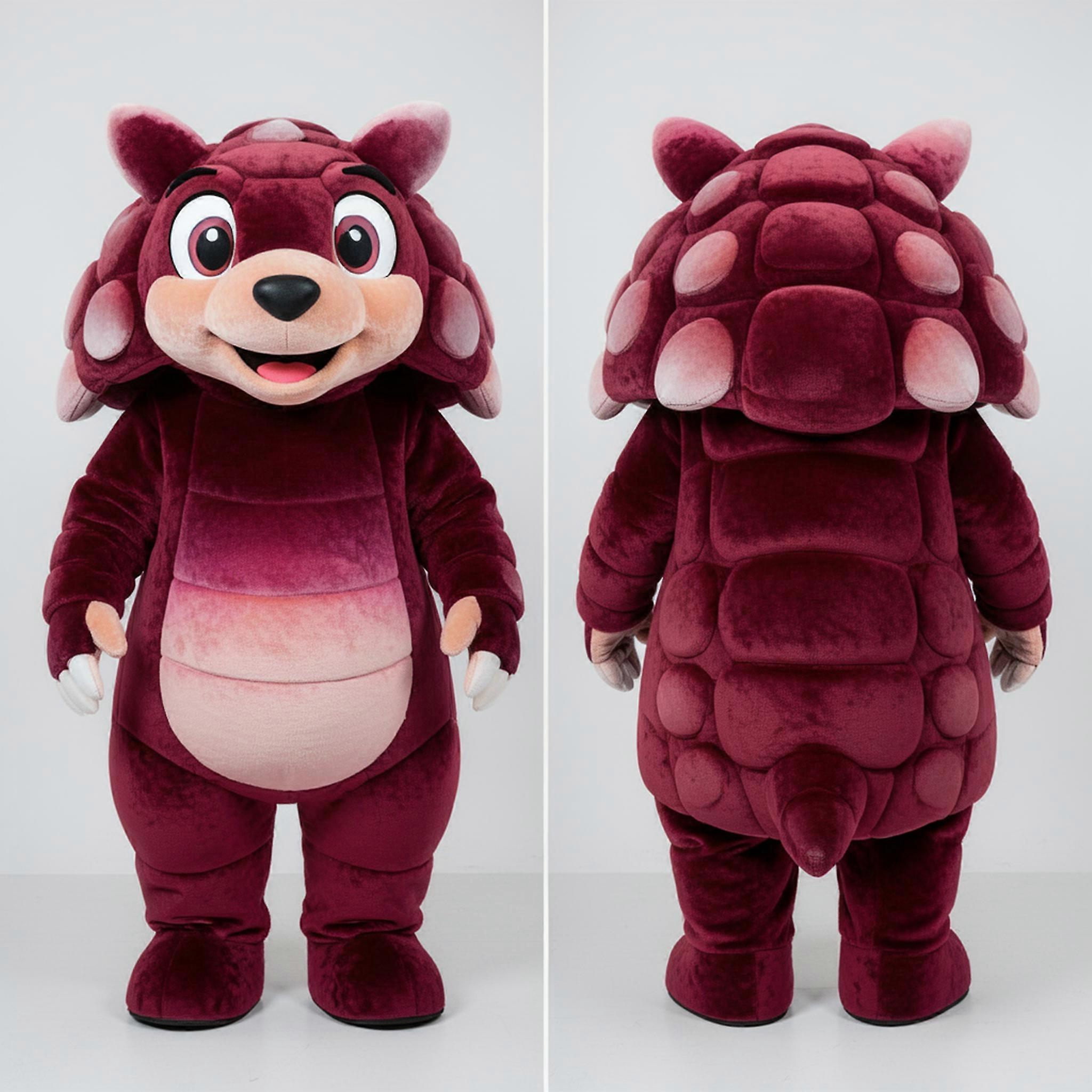 MASTICOT Maroon Cartoon Glyptodon Mascot