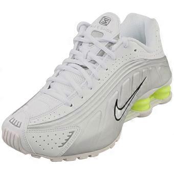 Nike Shox R4 Womens Fashion Trainers in White Silver