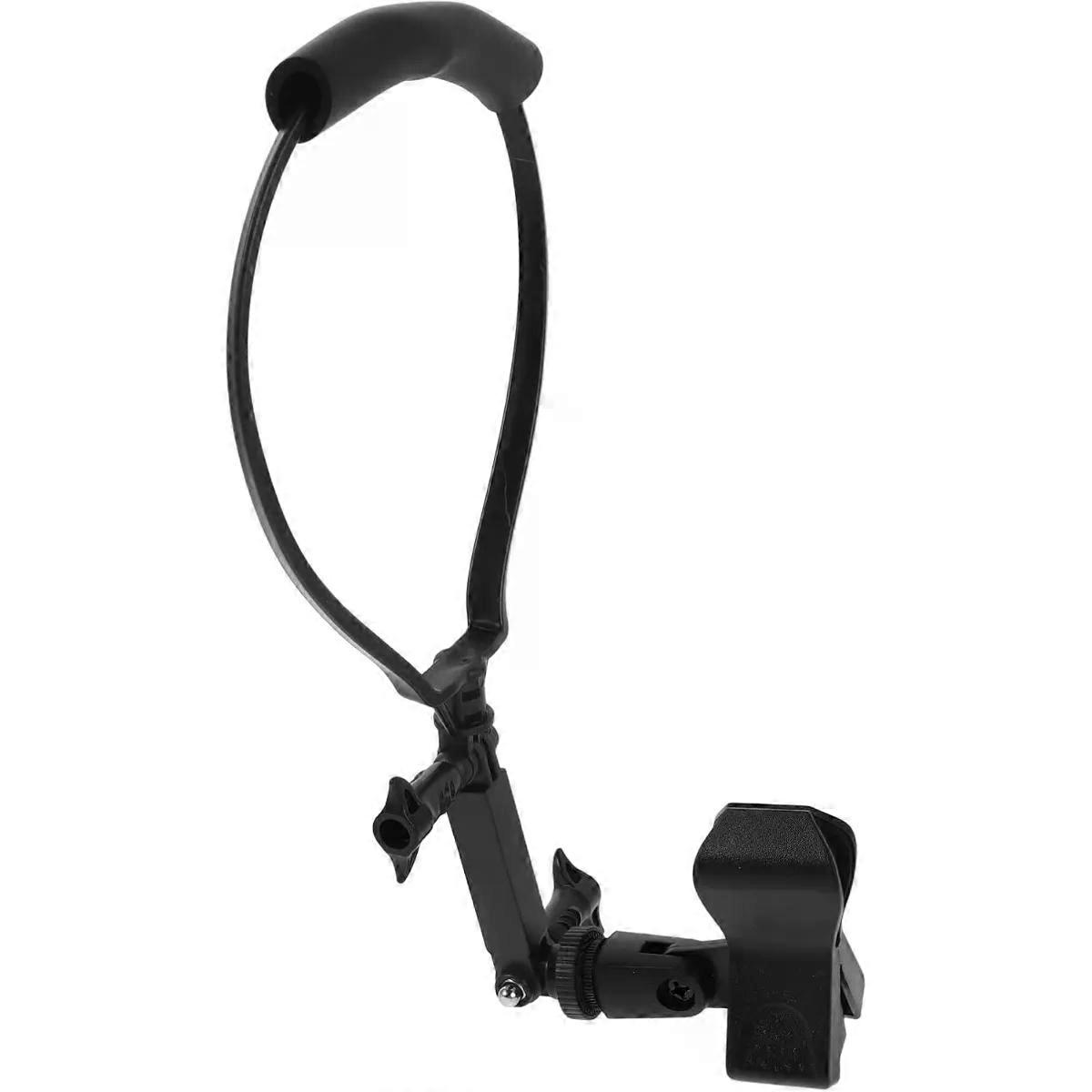 Adjustable Neck Microphone Holder Clamp Black for Musicians Live Hosting