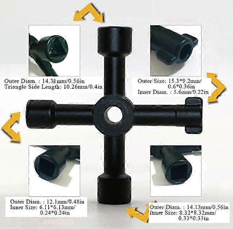 Multi-Function Electric Cabinet Triangle Key Wrench for Valves, Square Hole, Train Use