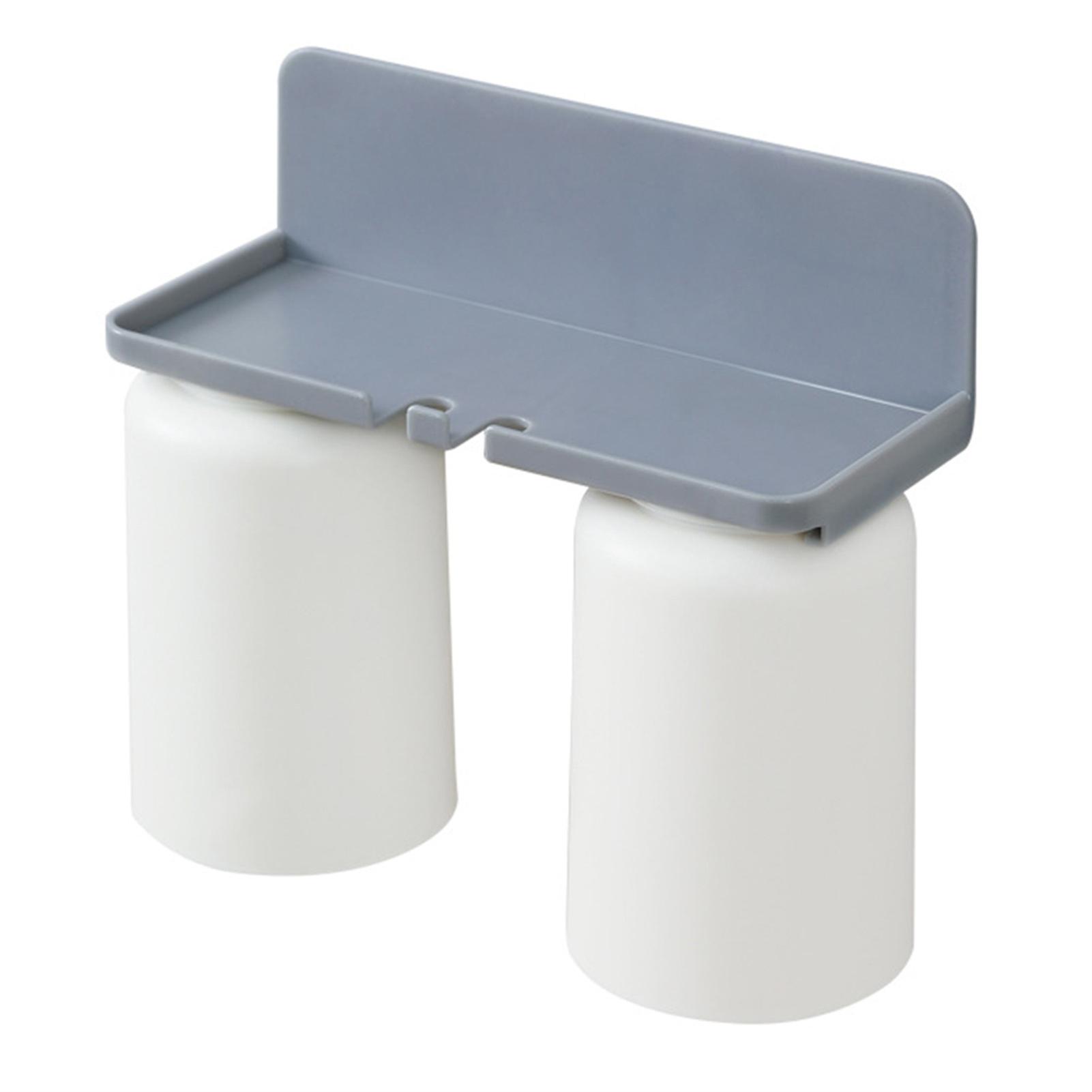 Double Cup Toothbrush Holder Hanging Punch Free Wall-mounted Rack