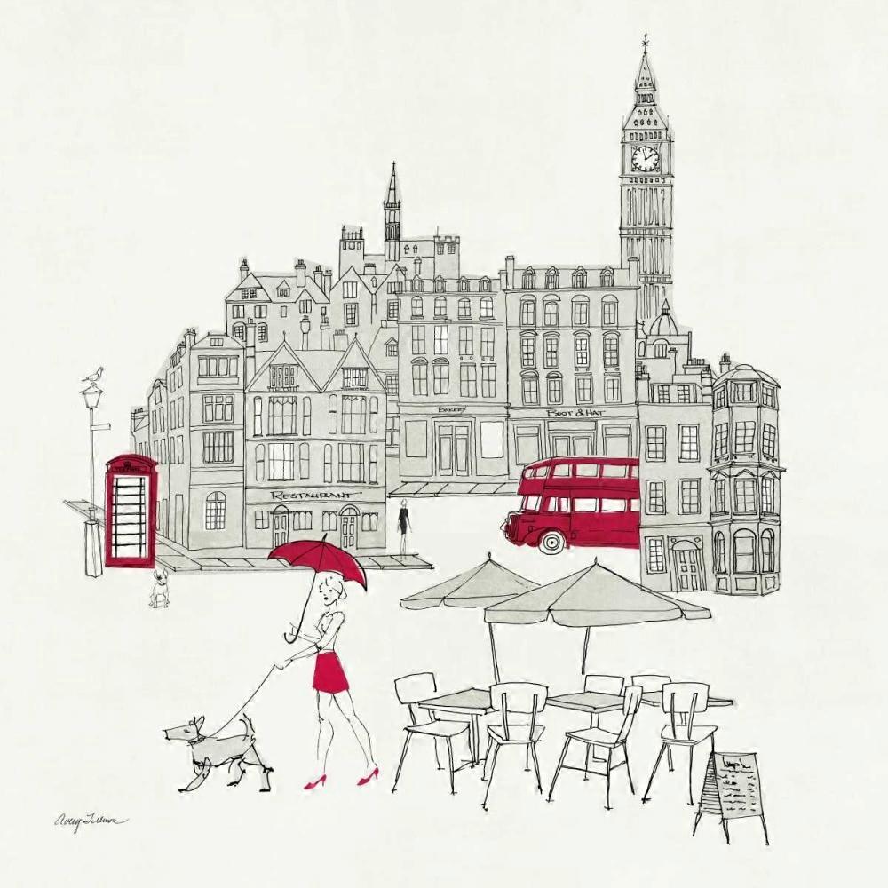 World Cafe I - London Red Poster
