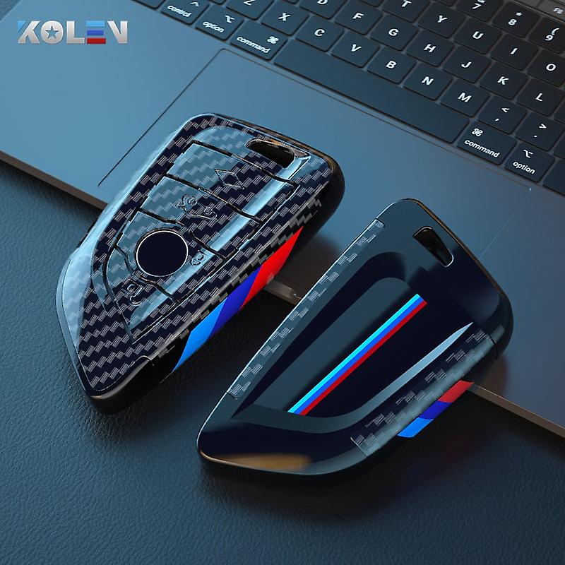 Abs Carbon Fiber Car Remote Key Case Cover Shell For Bmw X1 X3 X5 X6 X7 G20 G30 G01 G02 G05 G11 G32 1 3 5 7 Series Accessories
