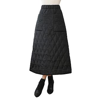 Winter Women Down Skirts Down Pocket High Waist Windproof XL Striped