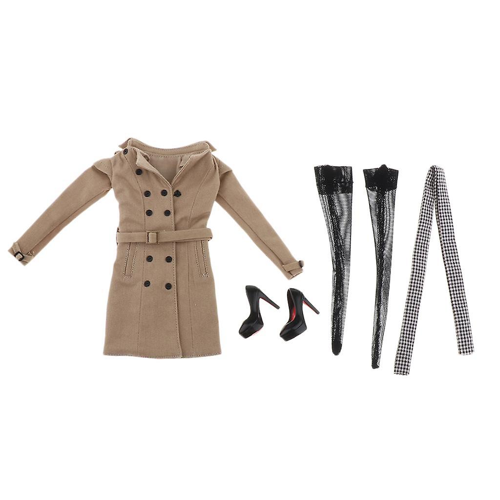 1/6 مجموعة بدلة سترة واقية من السيدة مع وشاح لشخصيات عمل 12 بوصة