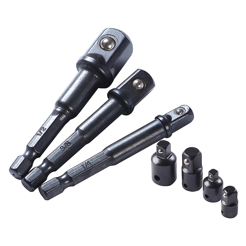 7Pcs Socket Adapter Set Hex Shank Hexagon Nut Drill Wrench